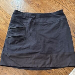Athleta Black Mini Skirt with Zipper Accents